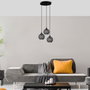 Opviq Lámpara de Araña de Metal Negro con Altura Ajustable
